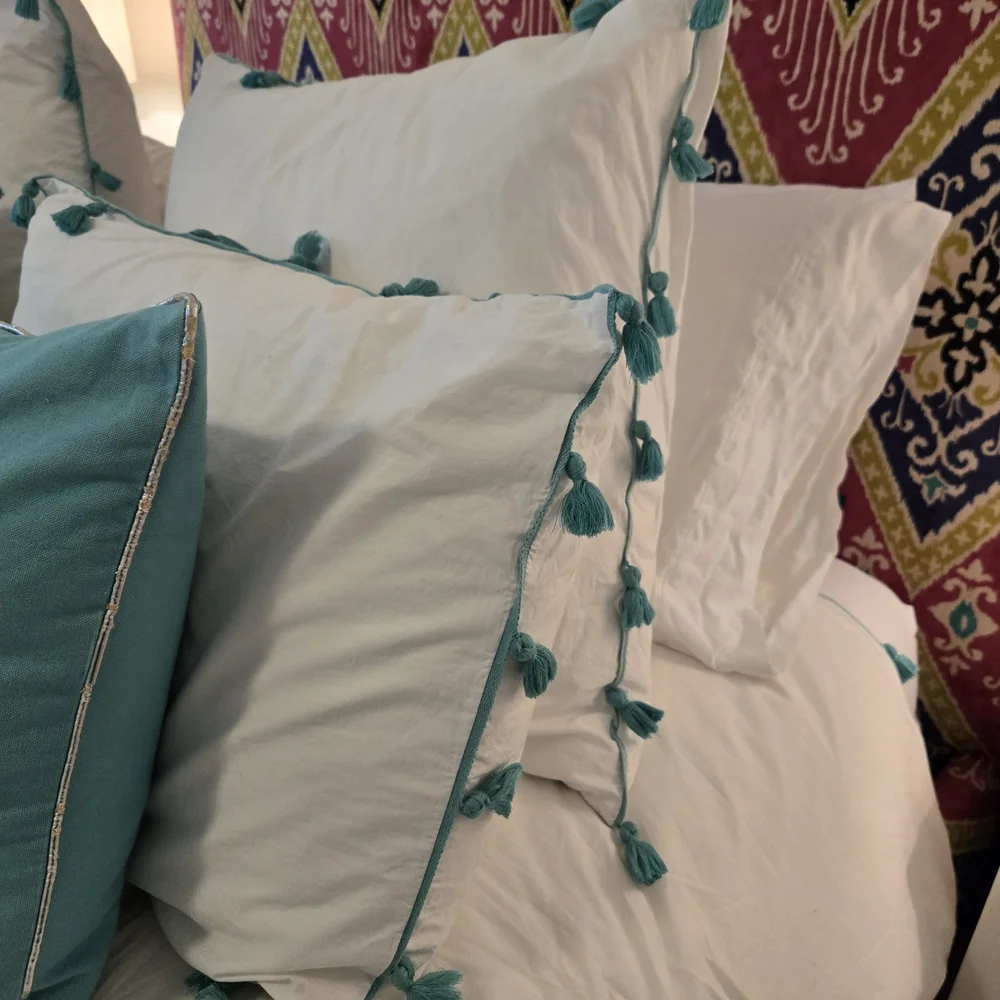 PBTeen Queen Duvet, Standard Shams and Euro Shams in Pool